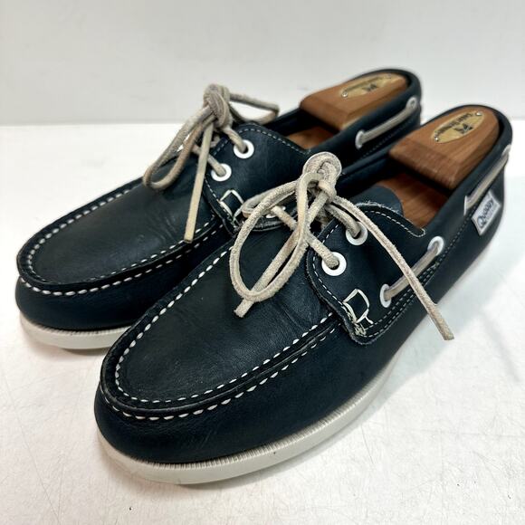 EXCELLENT Quoddy Women's Canoe Boat Shoe Moccasin Blue Green Made in Maine USA 9 - Picture 1 of 12